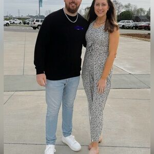 Vintage 70s Retro Floral Print Boho Jumpsuit Size Medium VTG Flower Groovy